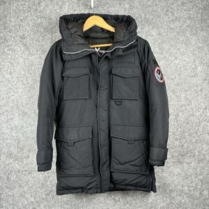 Down Filled Mens Puffy Winter Coat Size 90/S Patches Streetwear Utility Gorpcore